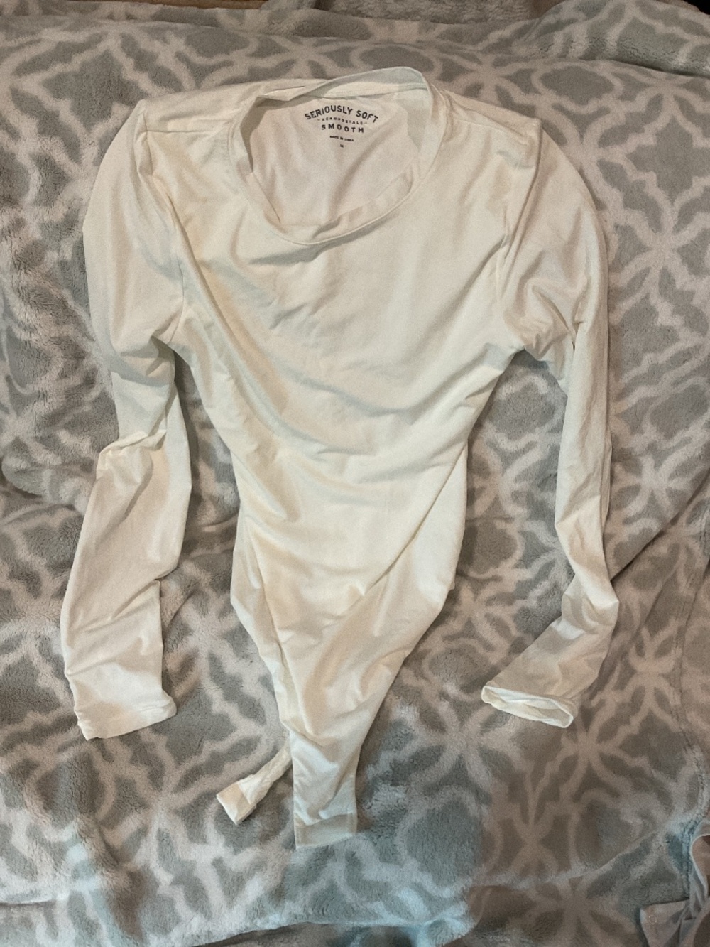 Aeropostale seriously soft, smooth, white, long sleeve bodysuit